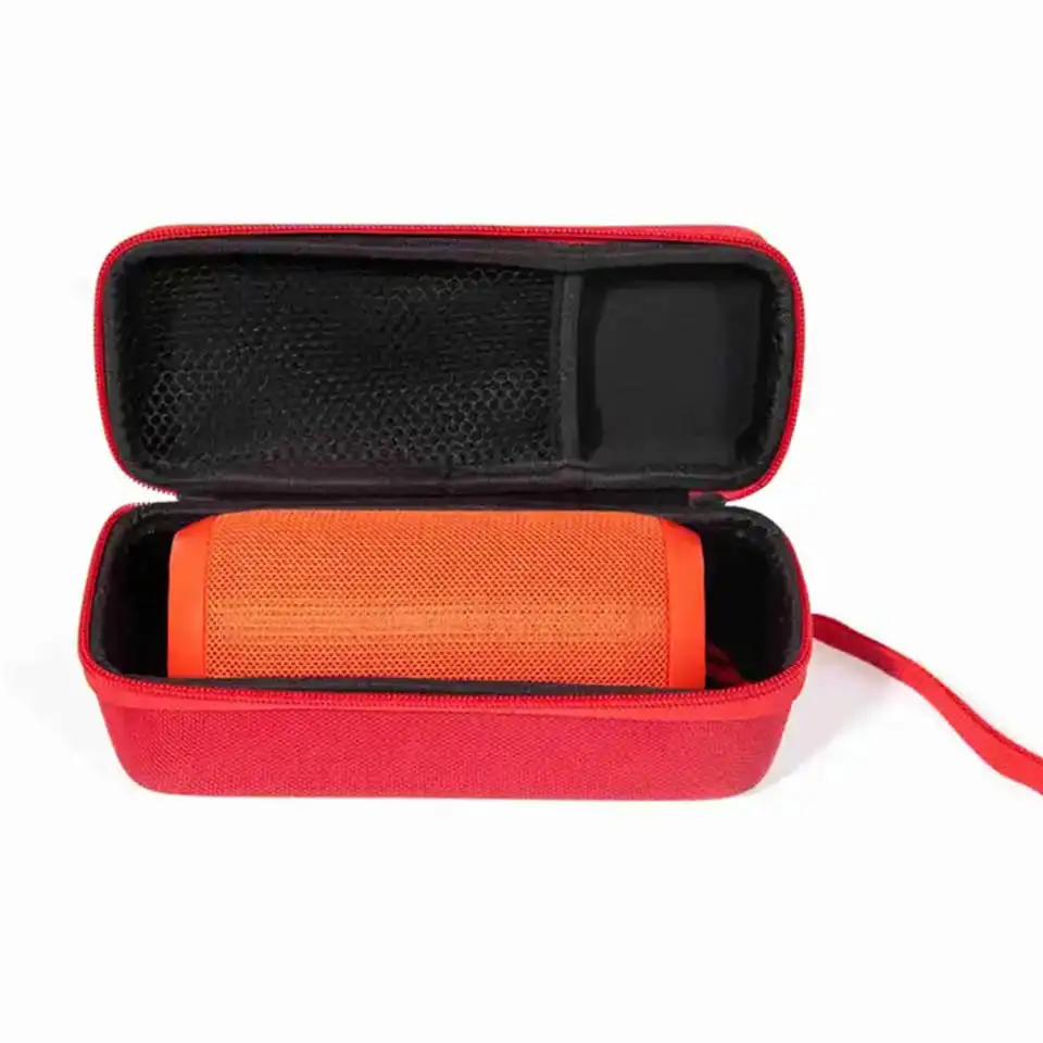 Molded interior and cable compartment inside a custom OEM EVA speaker case