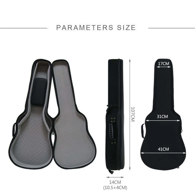 Heavy-duty carrying handle and waterproof zipper on custom molded guitar case