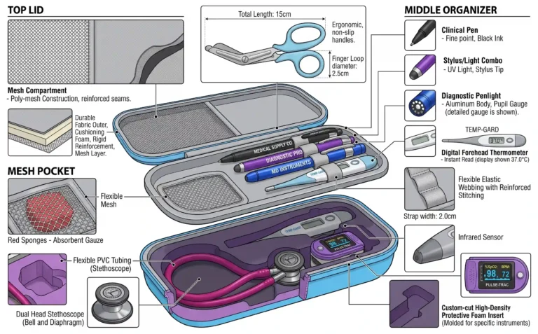 Precision cut foam insert for stethoscope storage