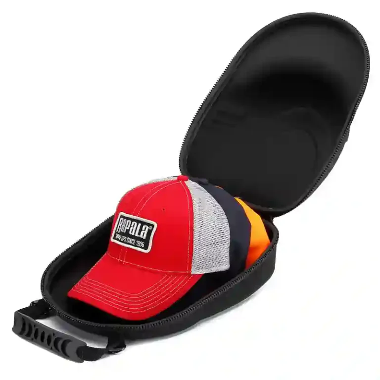 Crush-proof interior of an OEM EVA hat case protecting a fedora