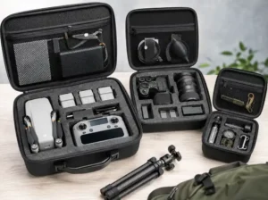 Custom EVA cases for drones, cameras and outdoor accessories with precision-cut foam inserts, mesh pockets and protective compartments