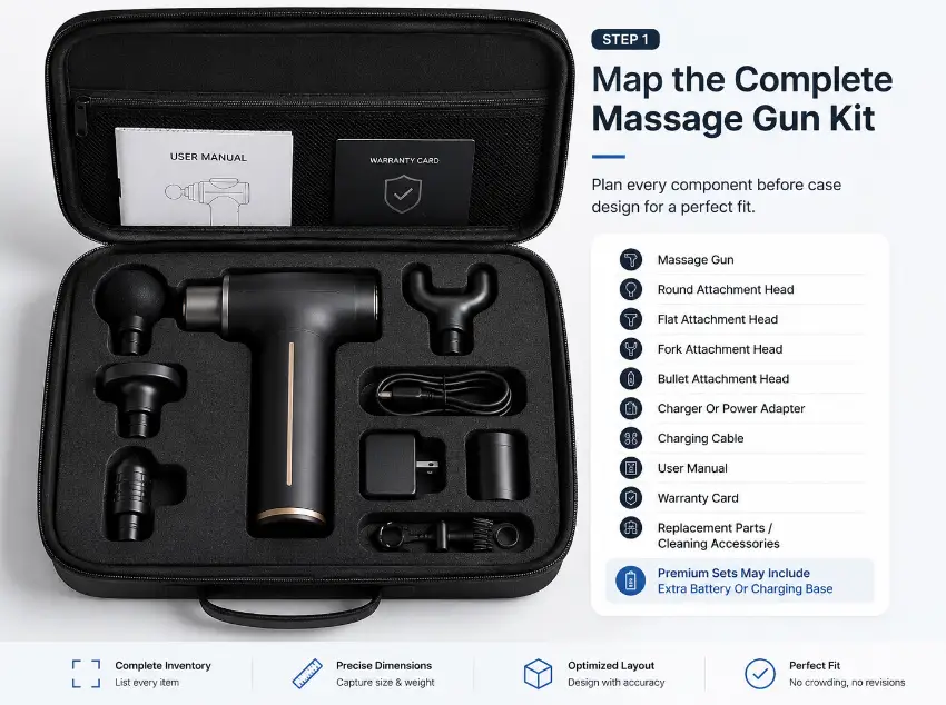 custom EVA massage gun case with foam insert